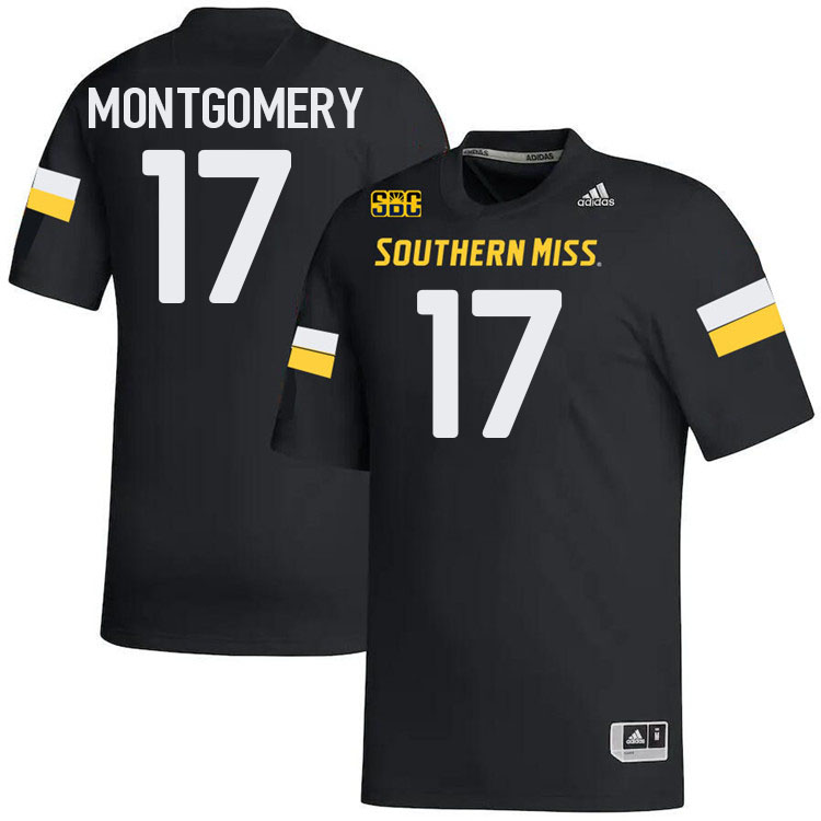 Southern Miss Golden Eagles #17 Michael Montgomery Football Jersey Stitched-Black